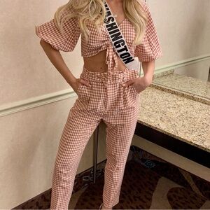 Plaid two piece set - worn once!